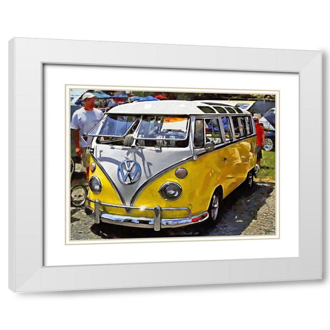 Good Old VW Van VI White Modern Wood Framed Art Print with Double Matting by Medeiros, Celito