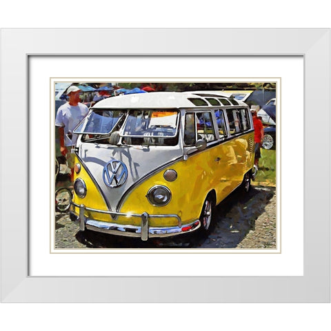 Good Old VW Van VI White Modern Wood Framed Art Print with Double Matting by Medeiros, Celito