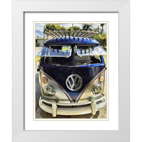 Good Old VW Van VII White Modern Wood Framed Art Print with Double Matting by Medeiros, Celito