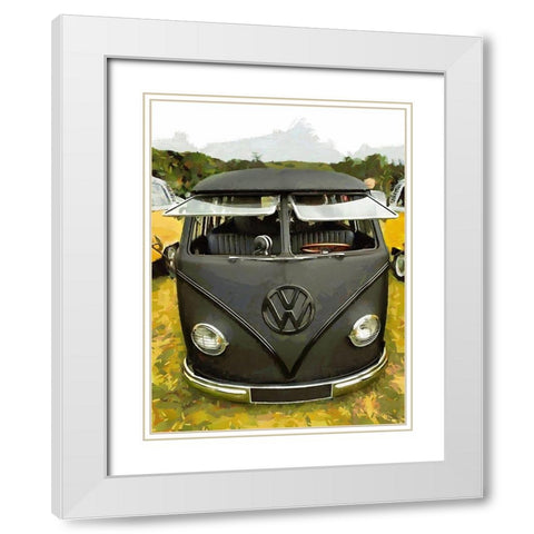 Good Old VW Van VIII White Modern Wood Framed Art Print with Double Matting by Medeiros, Celito