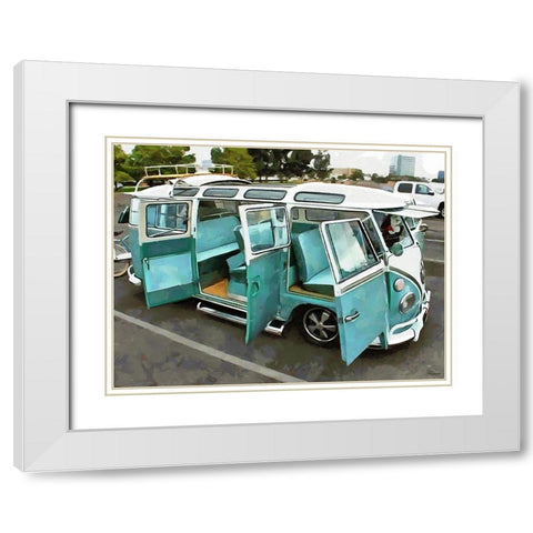 Good Old VW Van X White Modern Wood Framed Art Print with Double Matting by Medeiros, Celito