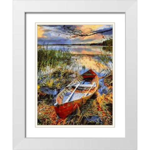 Old Boat II White Modern Wood Framed Art Print with Double Matting by Medeiros, Celito