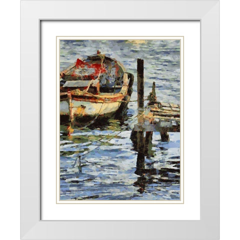 Old Boat IV White Modern Wood Framed Art Print with Double Matting by Medeiros, Celito