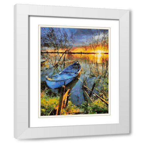 Old Boat VII White Modern Wood Framed Art Print with Double Matting by Medeiros, Celito