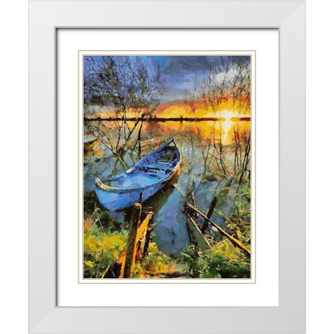 Old Boat VII White Modern Wood Framed Art Print with Double Matting by Medeiros, Celito