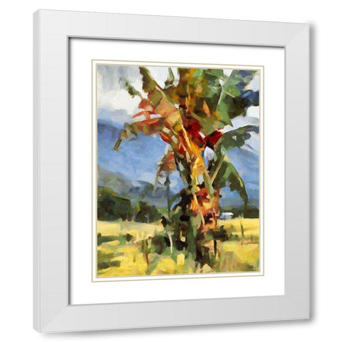 Banana Tree II White Modern Wood Framed Art Print with Double Matting by Medeiros, Celito