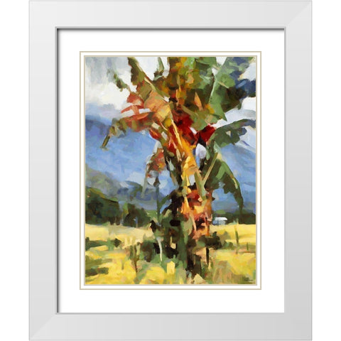Banana Tree II White Modern Wood Framed Art Print with Double Matting by Medeiros, Celito