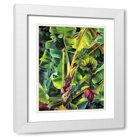 Banana Tree IV White Modern Wood Framed Art Print with Double Matting by Medeiros, Celito