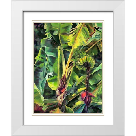 Banana Tree IV White Modern Wood Framed Art Print with Double Matting by Medeiros, Celito