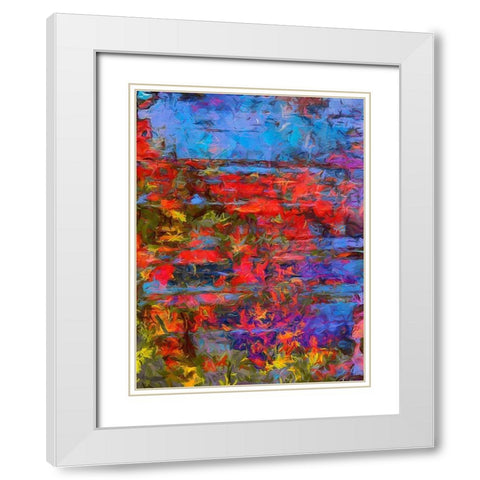 Red , Blue and Yellow White Modern Wood Framed Art Print with Double Matting by Medeiros, Celito