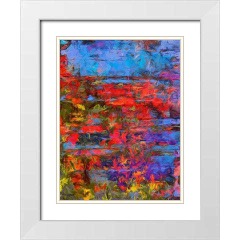 Red , Blue and Yellow White Modern Wood Framed Art Print with Double Matting by Medeiros, Celito