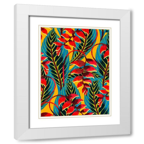 Tropical Leaves IV White Modern Wood Framed Art Print with Double Matting by Medeiros, Celito