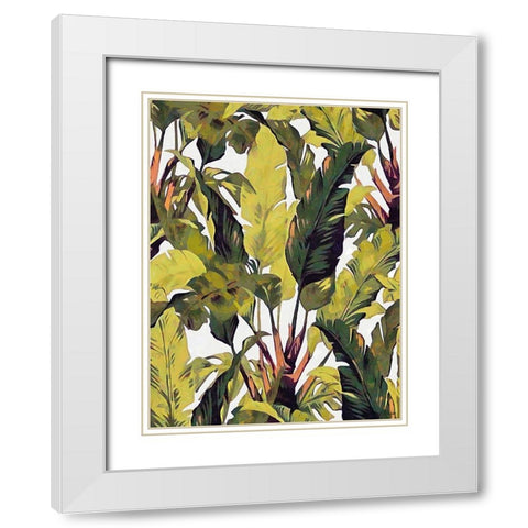 Tropical Leaves VI White Modern Wood Framed Art Print with Double Matting by Medeiros, Celito