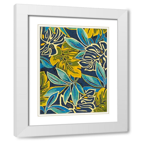 Tropical Leaves VIII White Modern Wood Framed Art Print with Double Matting by Medeiros, Celito
