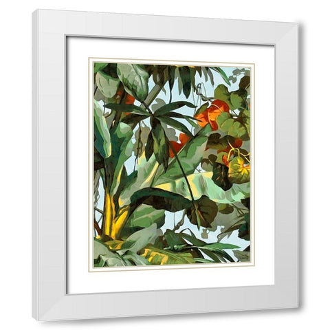 Tropical Leaves IX White Modern Wood Framed Art Print with Double Matting by Medeiros, Celito