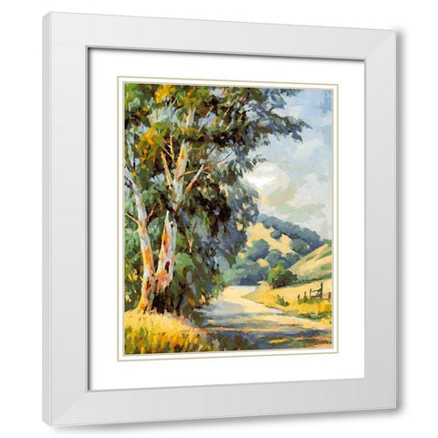 Country Way White Modern Wood Framed Art Print with Double Matting by Medeiros, Celito