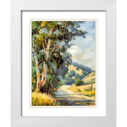 Country Way White Modern Wood Framed Art Print with Double Matting by Medeiros, Celito