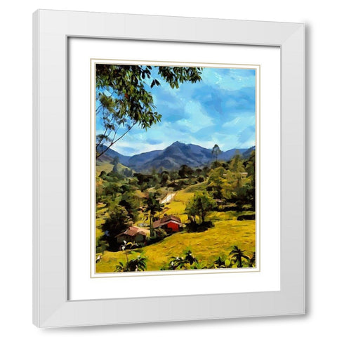 Village in the Mountains White Modern Wood Framed Art Print with Double Matting by Medeiros, Celito