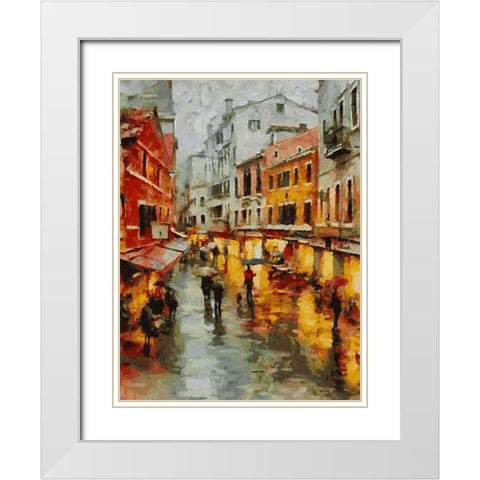 City Life III White Modern Wood Framed Art Print with Double Matting by Medeiros, Celito