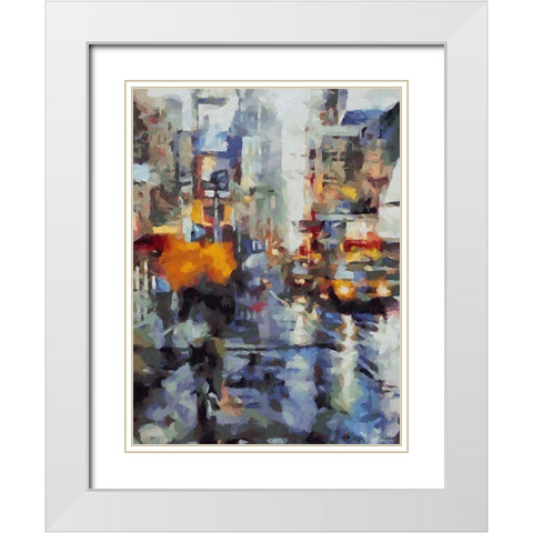 City Life VI White Modern Wood Framed Art Print with Double Matting by Medeiros, Celito