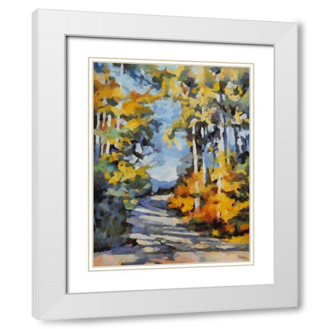 Way to Countryside White Modern Wood Framed Art Print with Double Matting by Medeiros, Celito