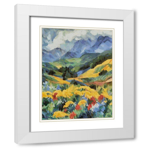 Countryside with Mountains III White Modern Wood Framed Art Print with Double Matting by Medeiros, Celito