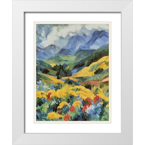 Countryside with Mountains III White Modern Wood Framed Art Print with Double Matting by Medeiros, Celito