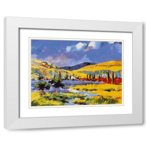 Colorful Landscape White Modern Wood Framed Art Print with Double Matting by Medeiros, Celito