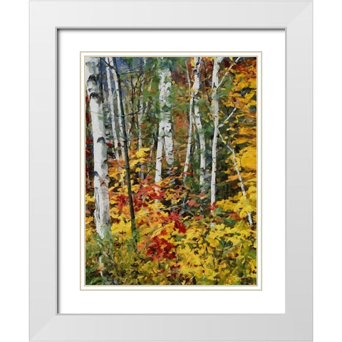 Birch Variation II White Modern Wood Framed Art Print with Double Matting by Medeiros, Celito