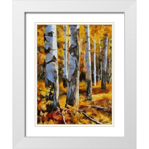 Birch Variation IV White Modern Wood Framed Art Print with Double Matting by Medeiros, Celito