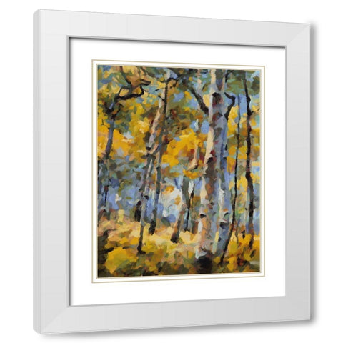 Birch Variation VIII White Modern Wood Framed Art Print with Double Matting by Medeiros, Celito