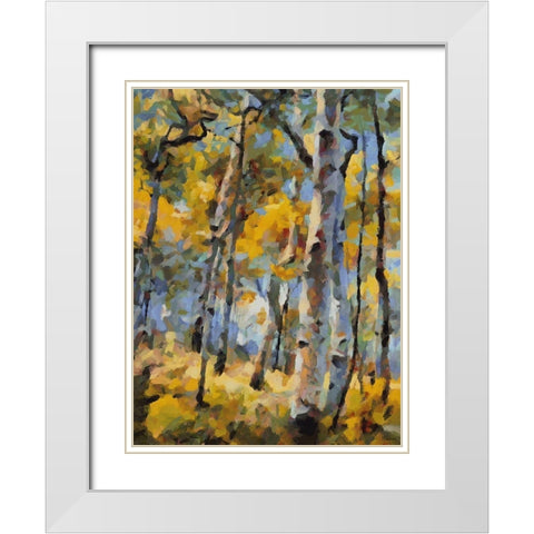 Birch Variation VIII White Modern Wood Framed Art Print with Double Matting by Medeiros, Celito