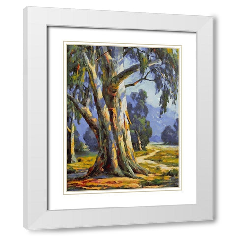 Path Trough The Woods I White Modern Wood Framed Art Print with Double Matting by Medeiros, Celito