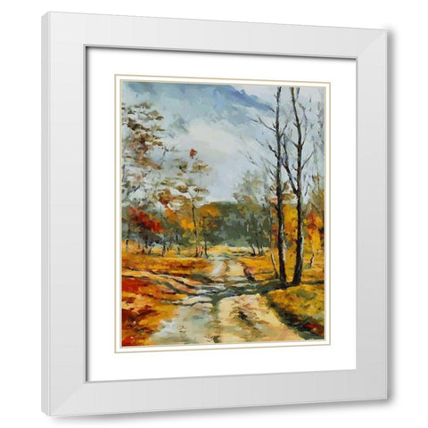 Path Trough The Woods I White Modern Wood Framed Art Print with Double Matting by Medeiros, Celito