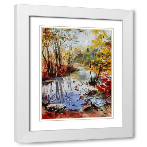 Romantic Nature in Autumn I White Modern Wood Framed Art Print with Double Matting by Medeiros, Celito