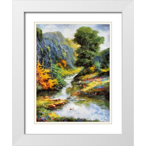 Romantic Nature in Autumn II White Modern Wood Framed Art Print with Double Matting by Medeiros, Celito