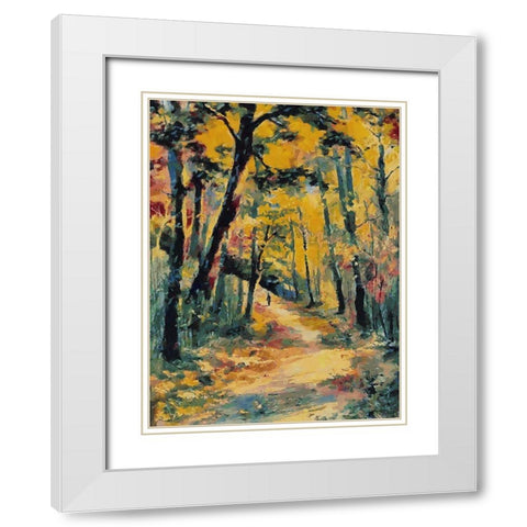 Romantic Nature in Autumn XIII White Modern Wood Framed Art Print with Double Matting by Medeiros, Celito