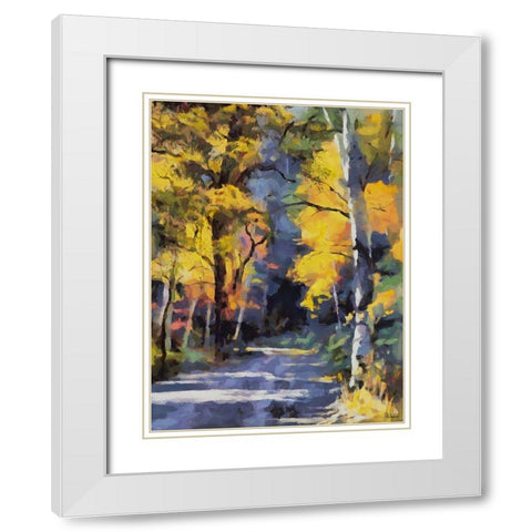 Romantic Nature in Autumn XV White Modern Wood Framed Art Print with Double Matting by Medeiros, Celito