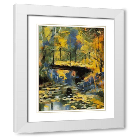 Romantic Nature in Autumn XVI White Modern Wood Framed Art Print with Double Matting by Medeiros, Celito