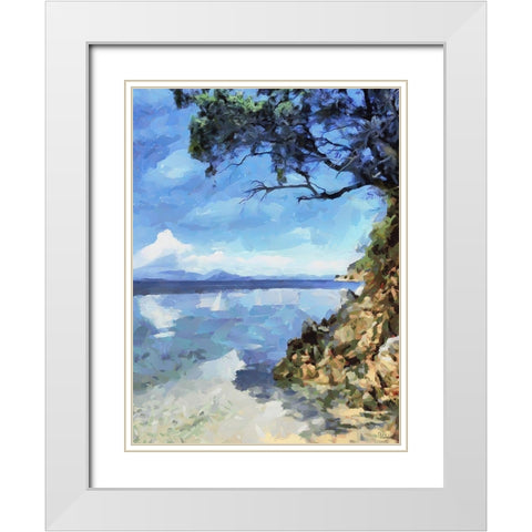 Lake Titicaca White Modern Wood Framed Art Print with Double Matting by Medeiros, Celito