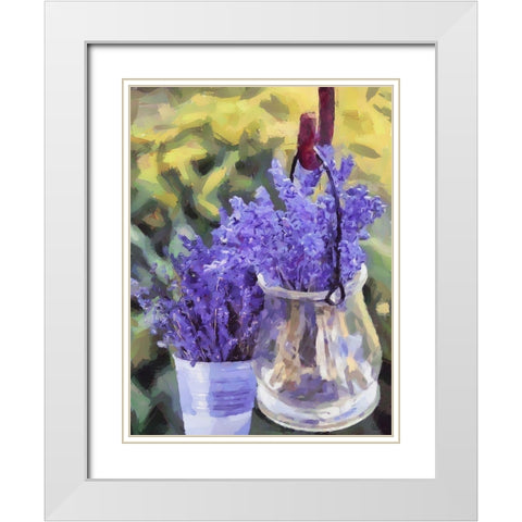 Container with Lavender White Modern Wood Framed Art Print with Double Matting by Medeiros, Celito