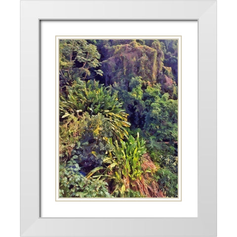 Tropical  Forrest White Modern Wood Framed Art Print with Double Matting by Medeiros, Celito