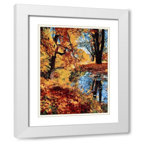 Bay in Autumn I White Modern Wood Framed Art Print with Double Matting by Medeiros, Celito