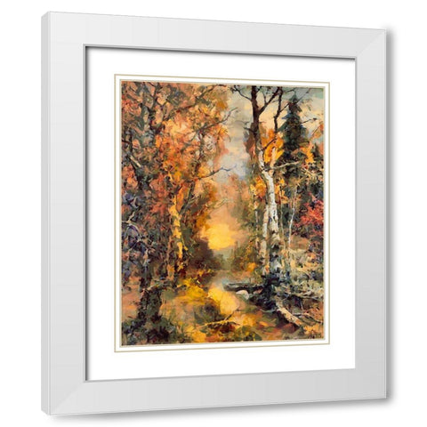 Deep Autumn Sunset White Modern Wood Framed Art Print with Double Matting by Medeiros, Celito
