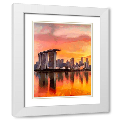 Memories from Singapur I White Modern Wood Framed Art Print with Double Matting by Medeiros, Celito
