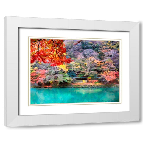 Colorful Park II White Modern Wood Framed Art Print with Double Matting by Medeiros, Celito