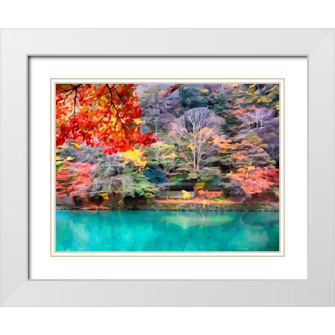 Colorful Park II White Modern Wood Framed Art Print with Double Matting by Medeiros, Celito