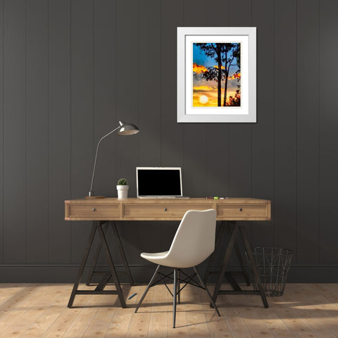 Evening is Approaching White Modern Wood Framed Art Print with Double Matting by Medeiros, Celito