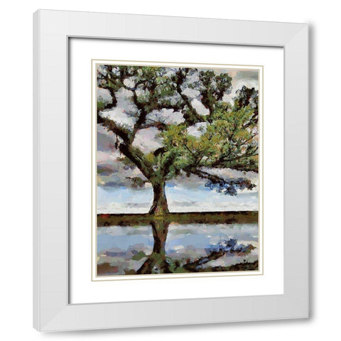 Big Tree White Modern Wood Framed Art Print with Double Matting by Medeiros, Celito
