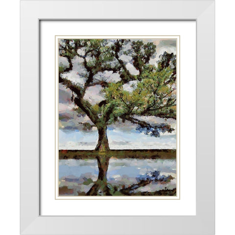 Big Tree White Modern Wood Framed Art Print with Double Matting by Medeiros, Celito